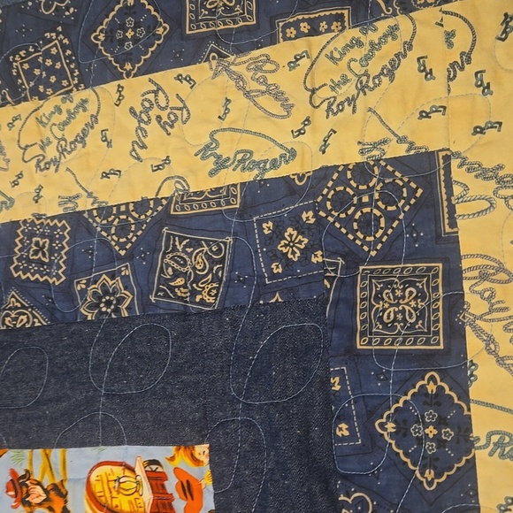 Roy Rogers Cowboy Baby Patchwork Quilt Handmade - Picture 3 of 6